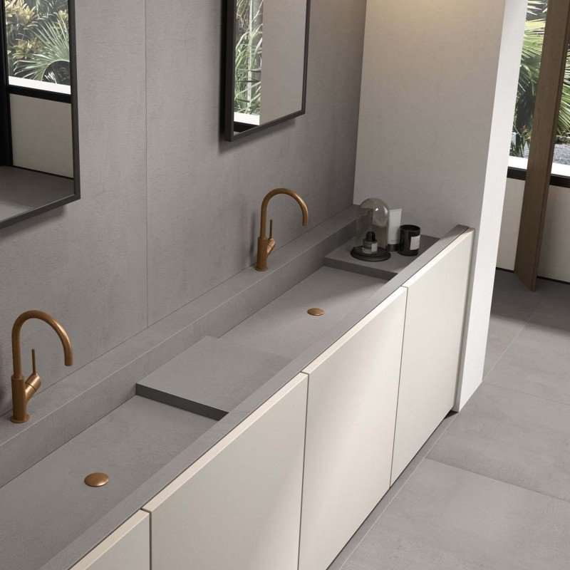 Gres Porcellanato Effetto Cemento Rettificato Naturale 30x34 9mm Smoke Crossroad Chalk - ABK