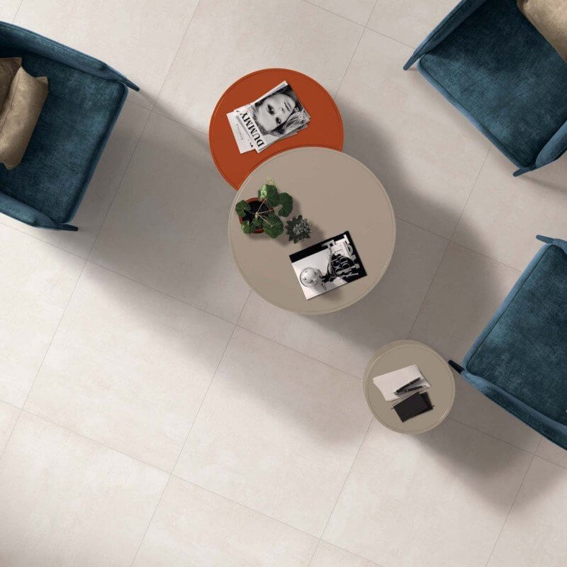 Gres Porcellanato Effetto Cemento Rettificato Naturale 30x34 9mm White Crossroad Chalk - ABK