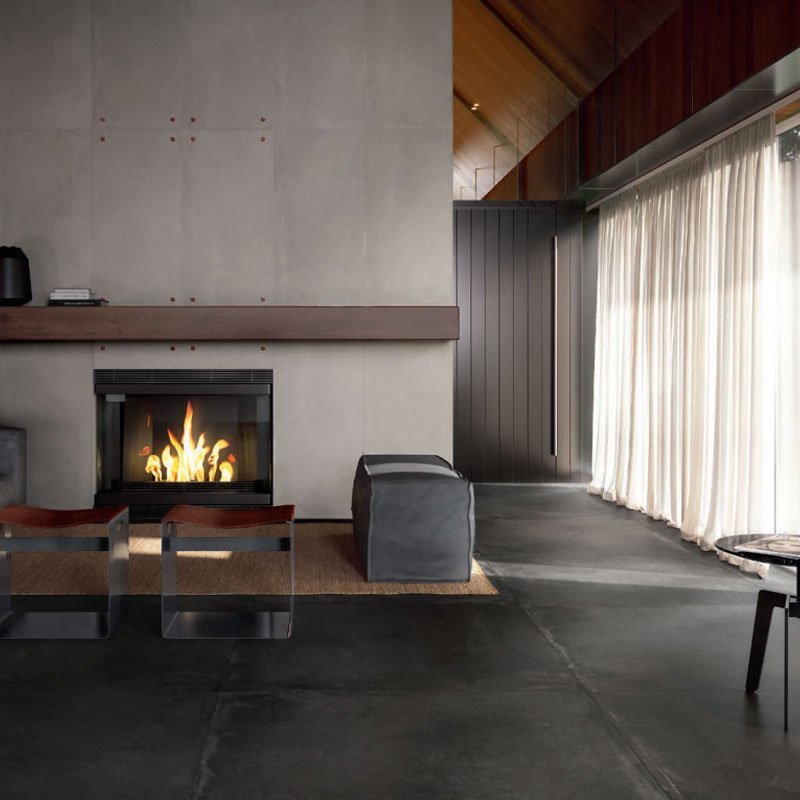 Gres Porcellanato Effetto Cemento Rettificato Naturale 30x60 10mm Nero Azuma - Imola Ceramica