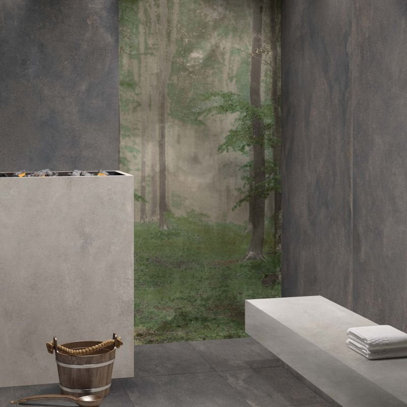 Gres Porcellanato Effetto Cemento Rettificato Naturale 30x60 8.5mm Iron Blend - ABK
