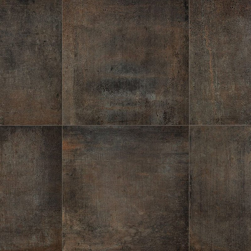 Gres Porcellanato Effetto Cemento Barrique 30x60 Rettificato Naturale 9mm by Florim - Dark textured tile surface.