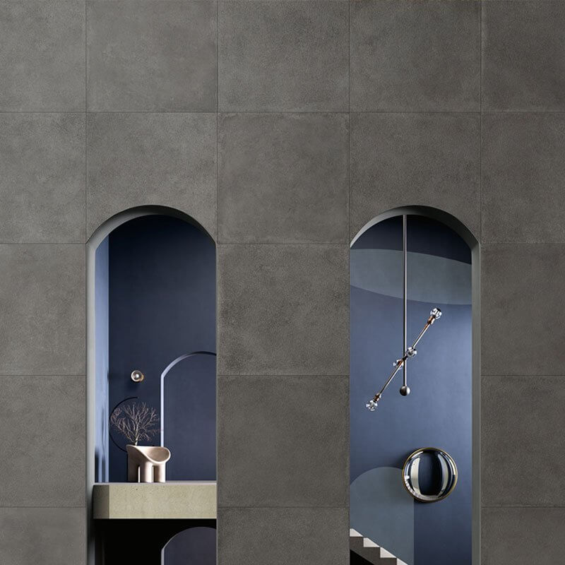 Gres Porcellanato Effetto Cemento Rettificato Naturale 40x80 8.5mm Antracite D-Sign - Gardenia Orchidea