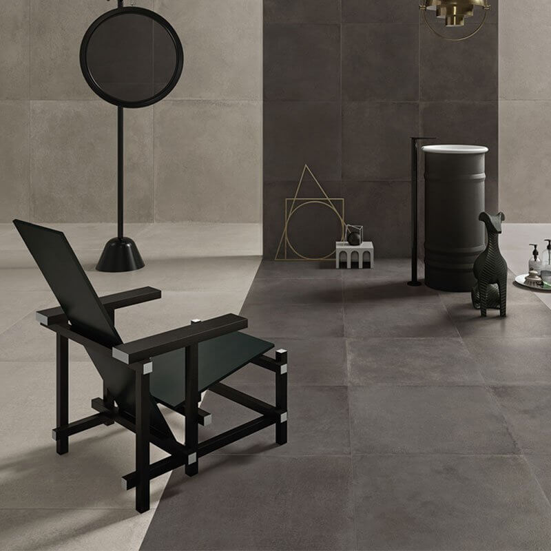 Gres Porcellanato Effetto Cemento Rettificato Naturale 40x80 8.5mm Antracite D-Sign - Gardenia Orchidea