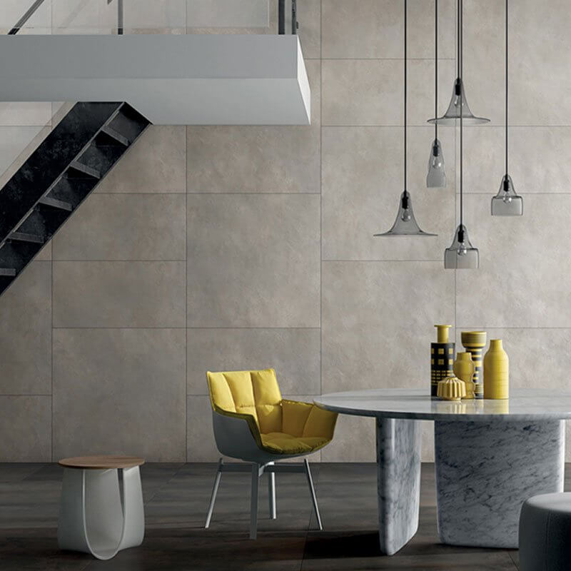 Gres Porcellanato Effetto Cemento Rettificato Naturale 40x80 8.5mm Grigio Corten Make - Gardenia Orchidea