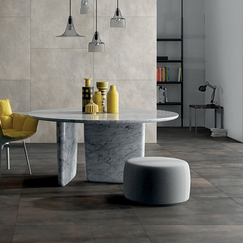 Gres Porcellanato Effetto Cemento Rettificato Naturale 40x80 8.5mm Nero Corten Make - Gardenia Orchidea