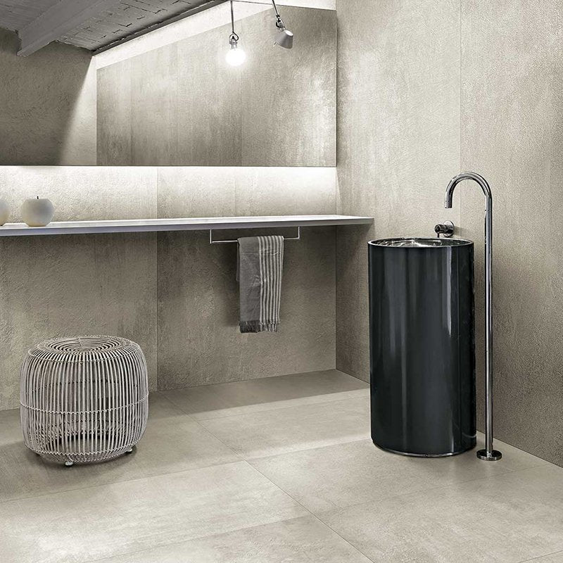 Cement Effect Porcelain Stoneware Rectified Natural 40x80 9mm Sable Matieres De Rex - Florim