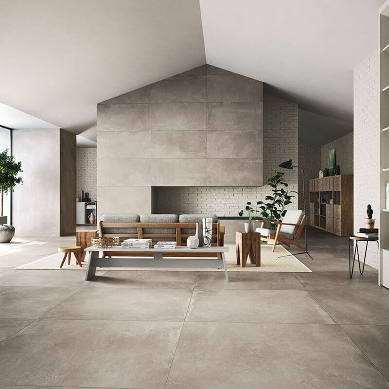 Gres Porcellanato Effetto Cemento 60x120 10mm Argento Azuma - Imola Ceramica