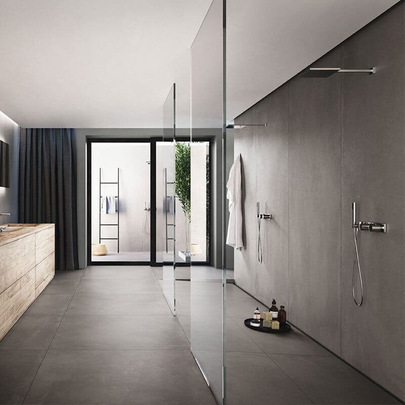 Gres Porcellanato Effetto Cemento 60x120 10mm Grigio scuro Azuma - Imola Ceramica