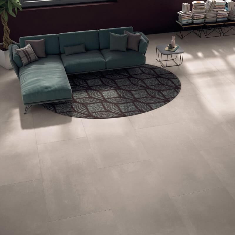 Gres Porcellanato Effetto Cemento Rettificato Naturale 60x120 8.5mm Bone Concrea Plain - Ariana
