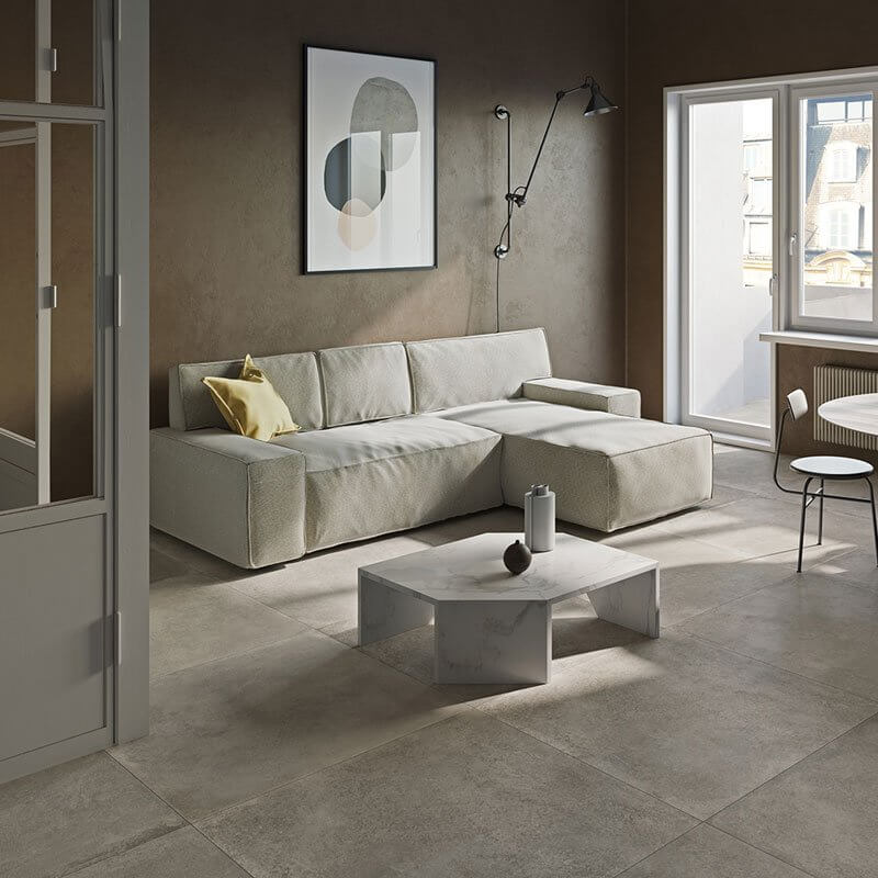 Gres Porcellanato Effetto Cemento Rettificato Naturale 60x120 8.5mm Grey D-Sign - Gardenia Orchidea