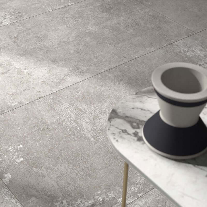 Gres Porcellanato Effetto Cemento Rettificato Naturale 60x120 8.5mm Grey Ghost - ABK