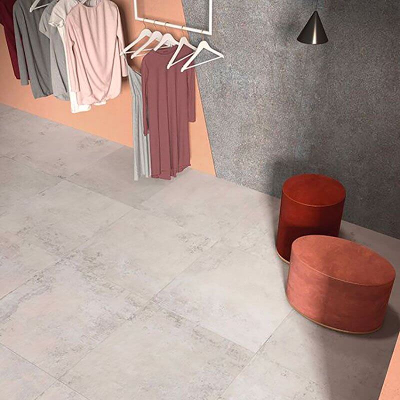 Gres Porcellanato Effetto Cemento Rettificato Naturale 60x120 8.5mm Ivory Ghost - ABK