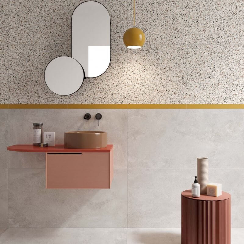 Gres Porcellanato Effetto Cemento Rettificato Naturale 60x120 8.5mm Moon Blend - ABK