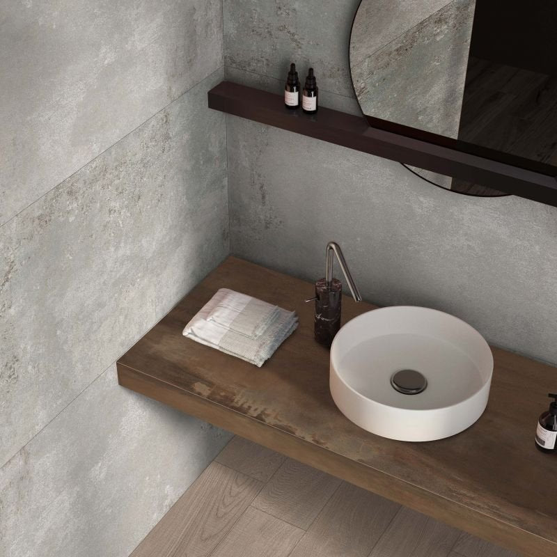 Gres Porcellanato Effetto Cemento Rettificato Naturale 60x120 8.5mm Sage Ghost - ABK