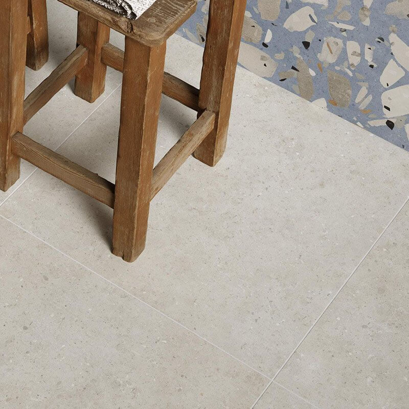 Gres Porcellanato Effetto Cemento Rettificato Naturale 60x120 9.5mm Brera Avorio - Herberia