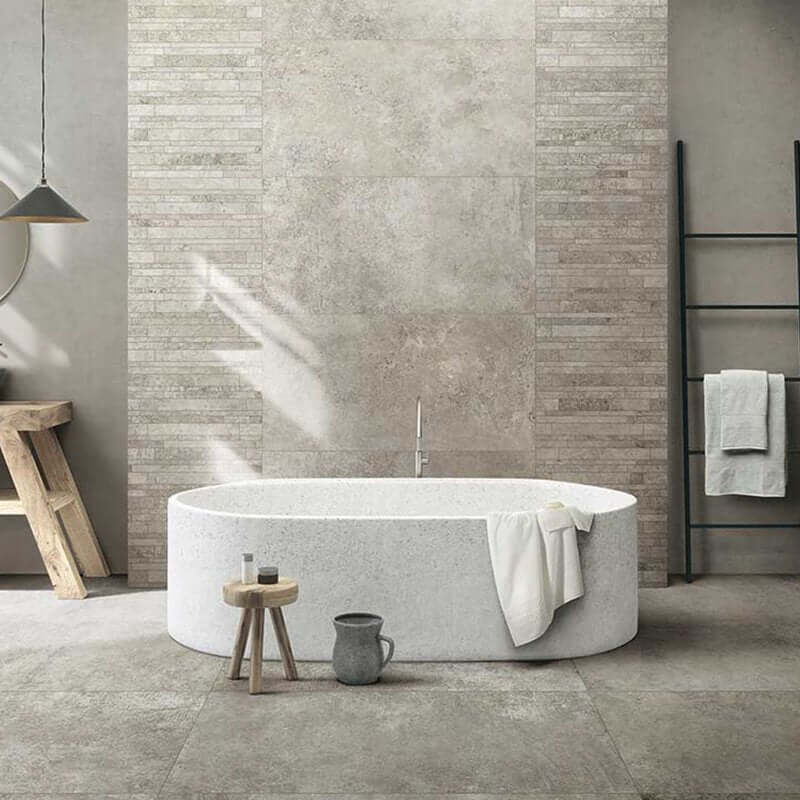 Gres Porcellanato Effetto Cemento Rettificato Naturale 60x120 9mm Used Grey Artifact - Florim