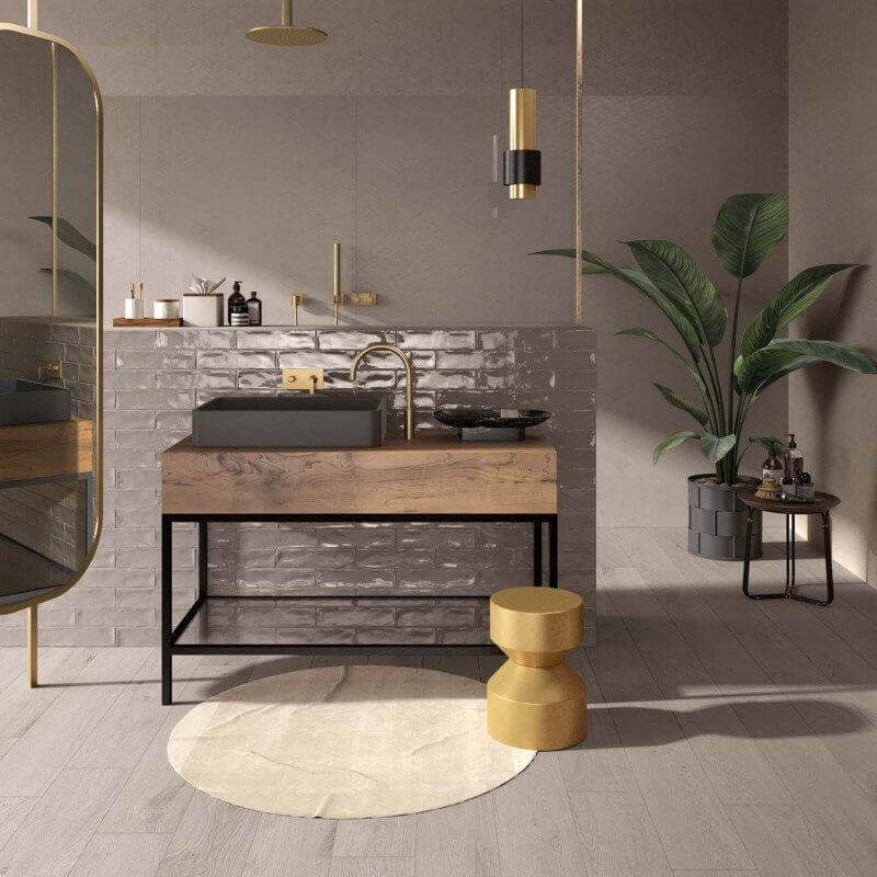 Gres Porcellanato Effetto Cemento Rettificato Naturale 60x30 7mm Sand Crossroad Chalk - ABK