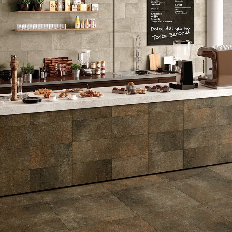 Gres Porcellanato Effetto Cemento Rettificato Naturale 60x60 9.5mm Materia Bronzo - Herberia