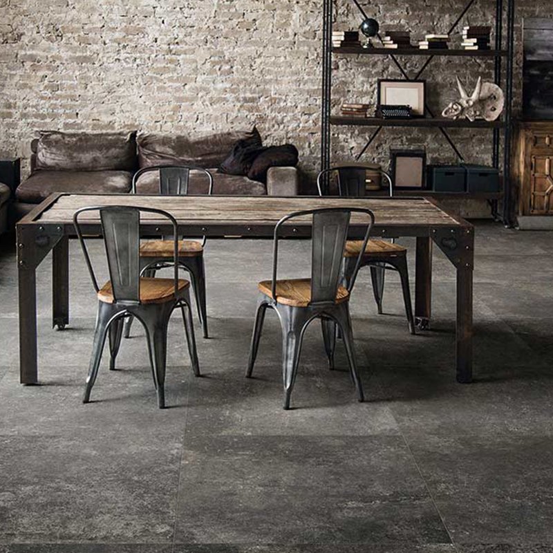 Cement Effect Porcelain Stoneware Rectified Natural 60x60 9mm Charcoal Artifact - Florim