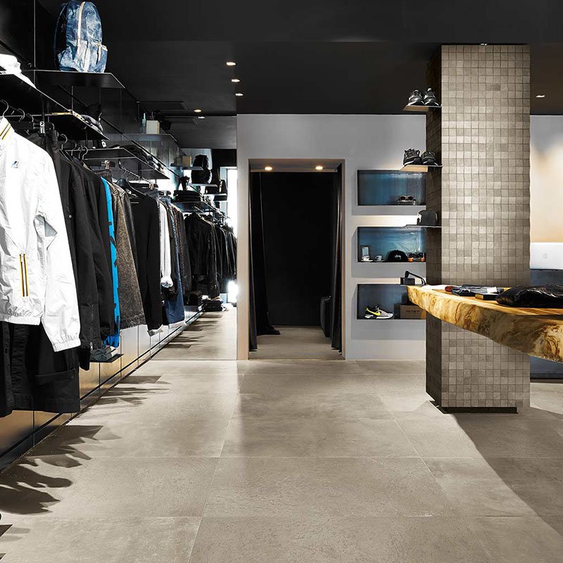 Natural Rectified Cement Effect Porcelain Stoneware 60x60 9mm Dark Grey Maps - Florim