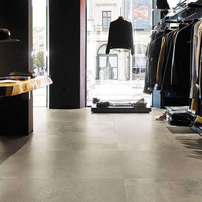 Natural Rectified Cement Effect Porcelain Stoneware 60x60 9mm Dark Grey Maps - Florim