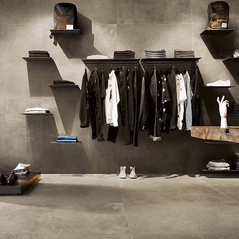 Natural Rectified Cement Effect Porcelain Stoneware 60x60 9mm Dark Grey Maps - Florim