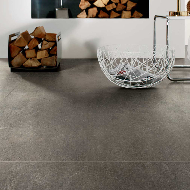 Gres Porcellanato Effetto Cemento Rettificato Naturale 60x60 9mm Liquorice Match up - Florim