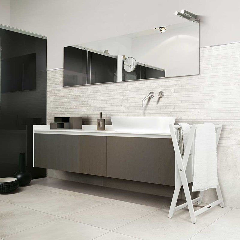 Cement Effect Porcelain Stoneware Rectified Natural 60x60 9mm White Maps - Florim