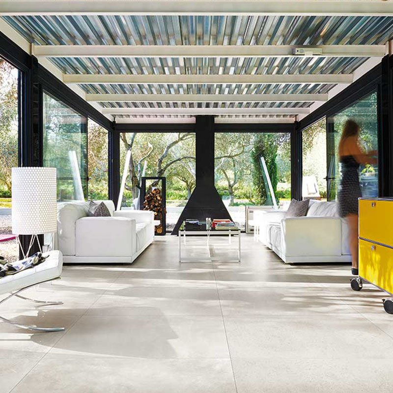 Cement Effect Porcelain Stoneware Rectified Natural 60x60 9mm White Maps - Florim