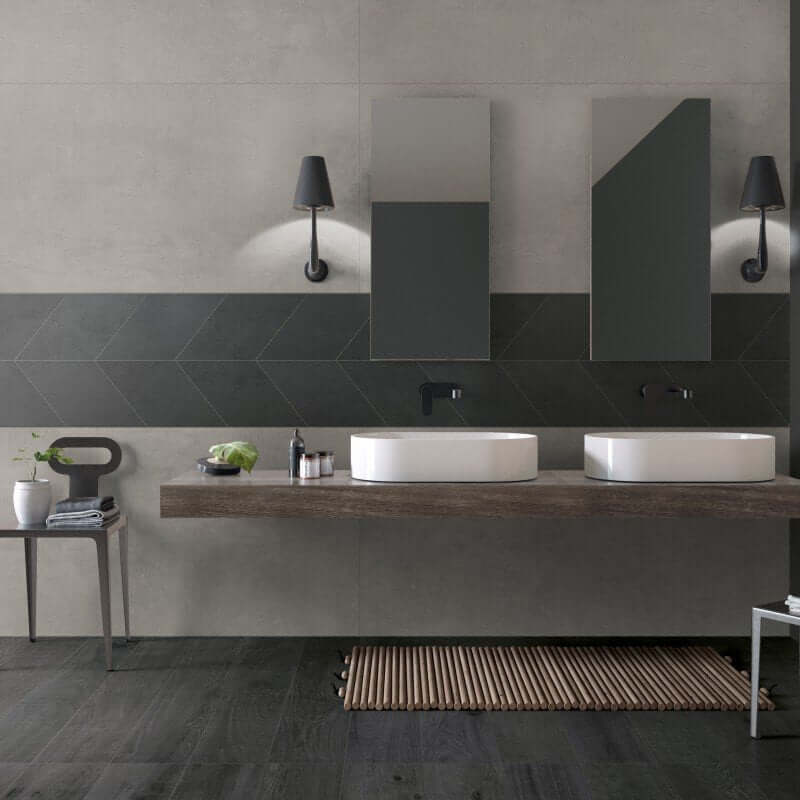 Gres Porcellanato Effetto Cemento Rettificato Naturale 80x80 8.5mm Coal Crossroad Chalk - ABK