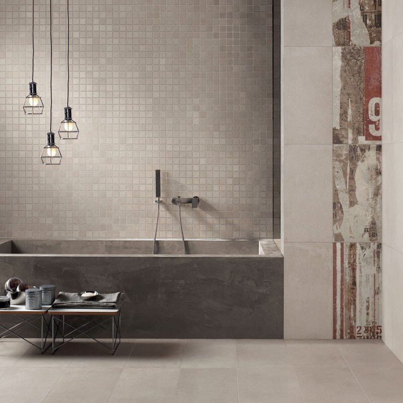 Gres Porcellanato Effetto Cemento Rettificato Naturale 80x80 9.5mm Bone Docks - ABK
