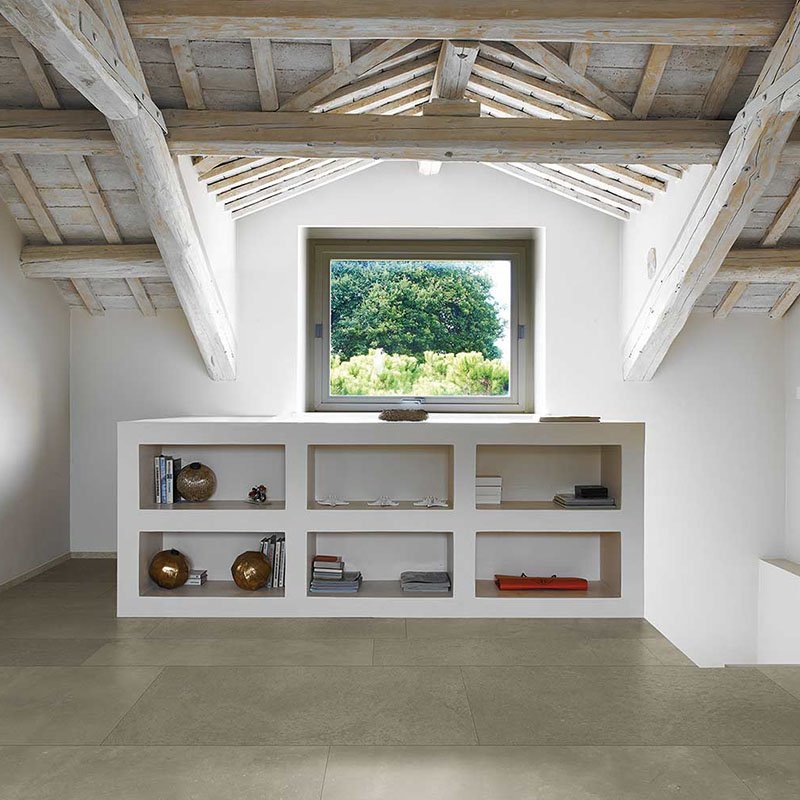 Cement Effect Porcelain Stoneware Rectified Natural 80x80 9mm Beige Maps - Florim