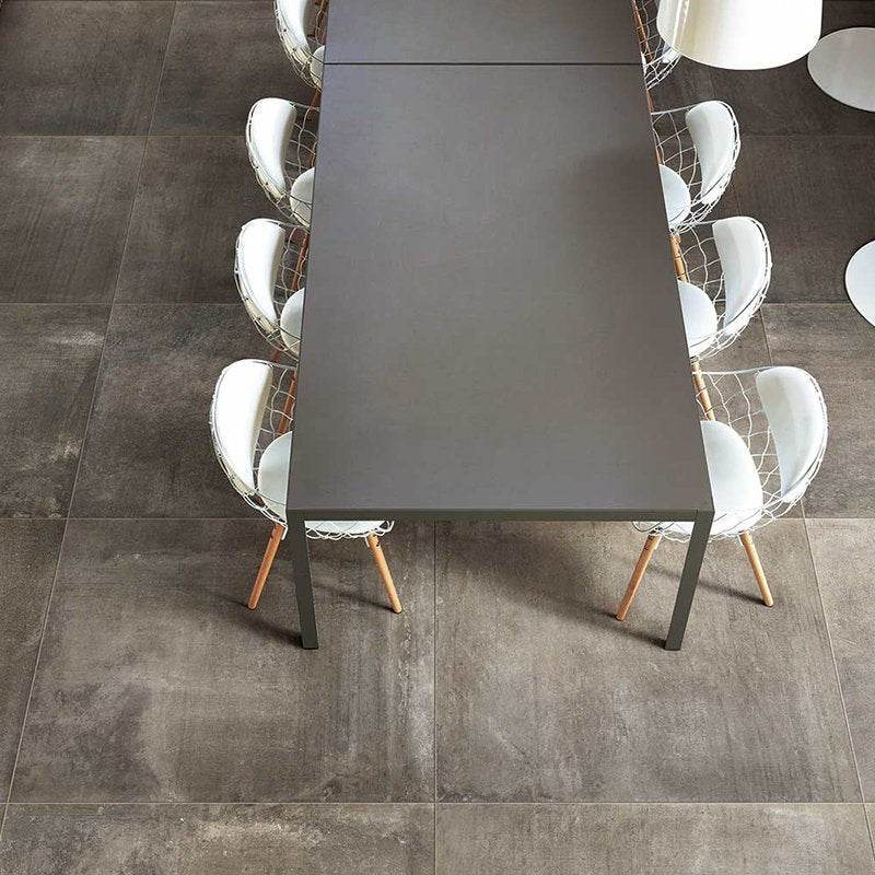 Cement Effect Porcelain Stoneware Rectified Natural 80x80 9mm Brun Matieres De Rex - Florim