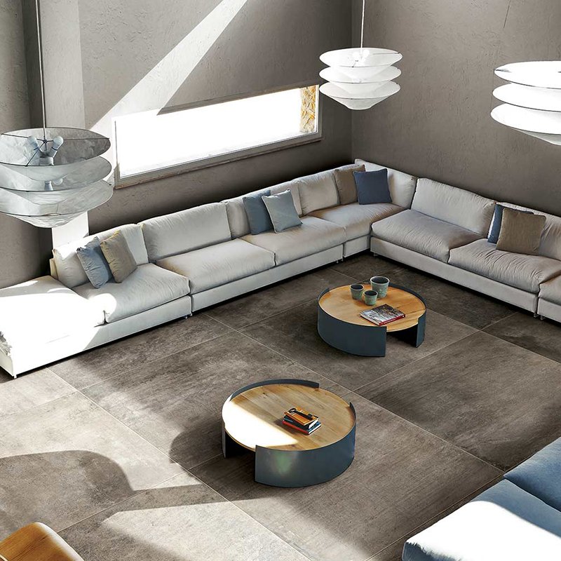 Cement Effect Porcelain Stoneware Rectified Natural 80x80 9mm Brun Matieres De Rex - Florim