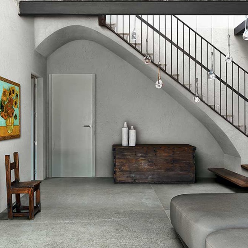 Cement Effect Porcelain Stoneware Rectified Natural 80x80 9mm Gris Matieres De Rex - Florim