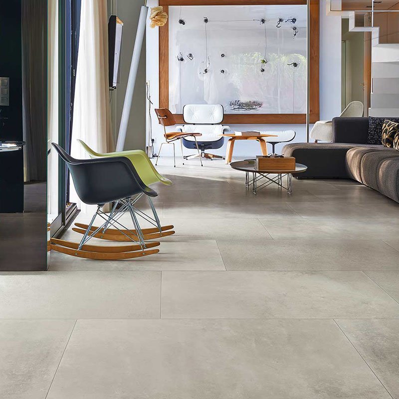 Gres Porcellanato Effetto Cemento Rettificato Naturale 80x80 9mm Light Grey Maps - Florim