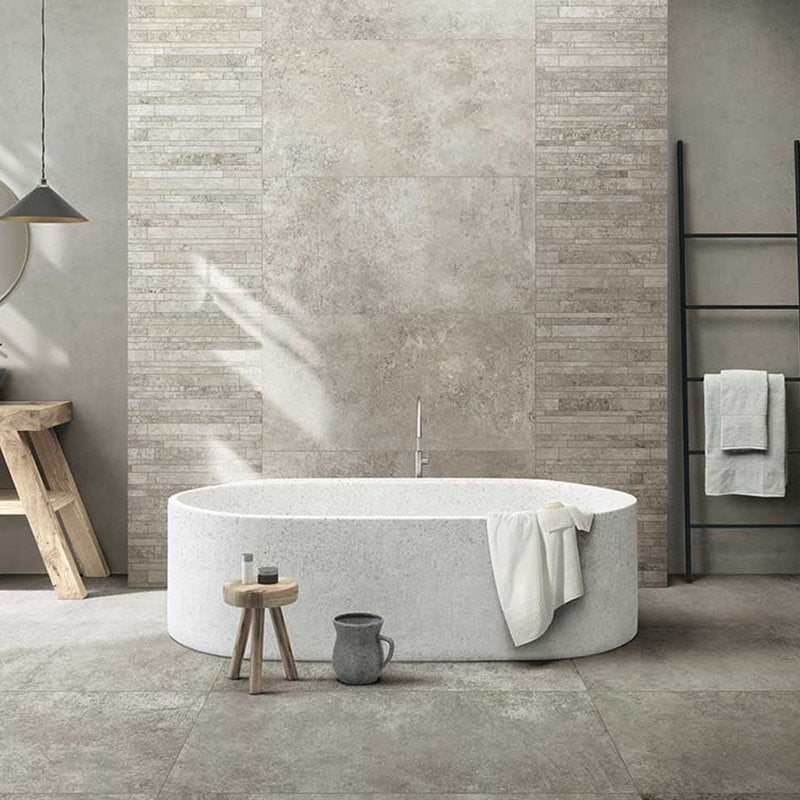 Cement Effect Porcelain Stoneware Rectified Natural 80x80 9mm Used Grey Artifact - Florim