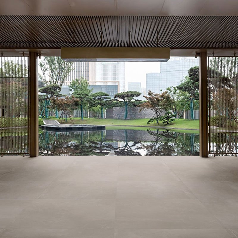 Gres Porcellanato Effetto Cemento Rettificato Naturale 90x90 10mm Grigio Azuma - Imola Ceramica