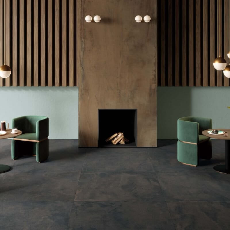 Gres Porcellanato Effetto Cemento Rettificato Naturale 90x90 8.5mm Iron Blend - ABK