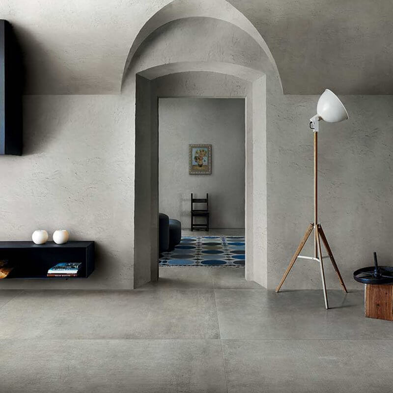 Gres Porcellanato Effetto Cemento Rettificato R+PTV 120x120 6mm Gris Matieres De Rex - Florim
