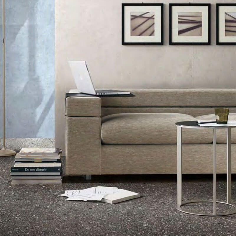 Gres Porcellanato Effetto Graniglia Rettificato Naturale 60x120 9mm Liquorice Mix Match up - Florim