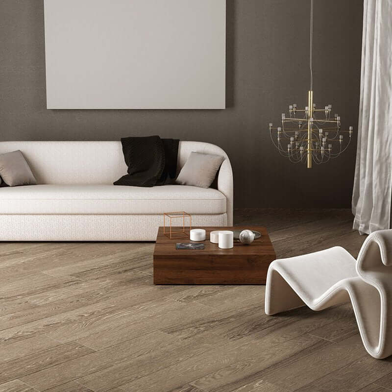 Wood Effect Porcelain Stoneware Non-Rectified Natural 20x90 9.5mm Antique Oak - Herberia