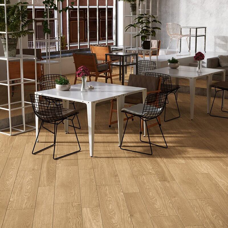 Wood Effect Porcelain Stoneware Non-Rectified Natural 20x90 9.5mm Natural Oak - Herberia