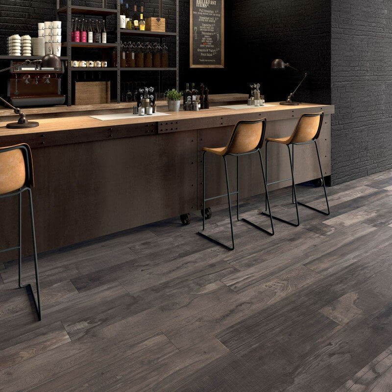 Gres Porcellanato Effetto Legno Rettificato Grip 20x120 8.5mm Coal Dolphin - ABK