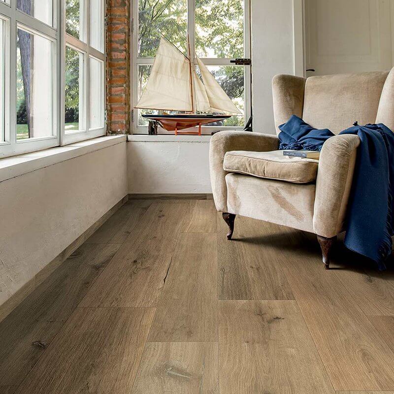 Gres Porcellanato Effetto Legno Rettificato Grip 20x120 9mm Noisette Planches De Rex - Florim