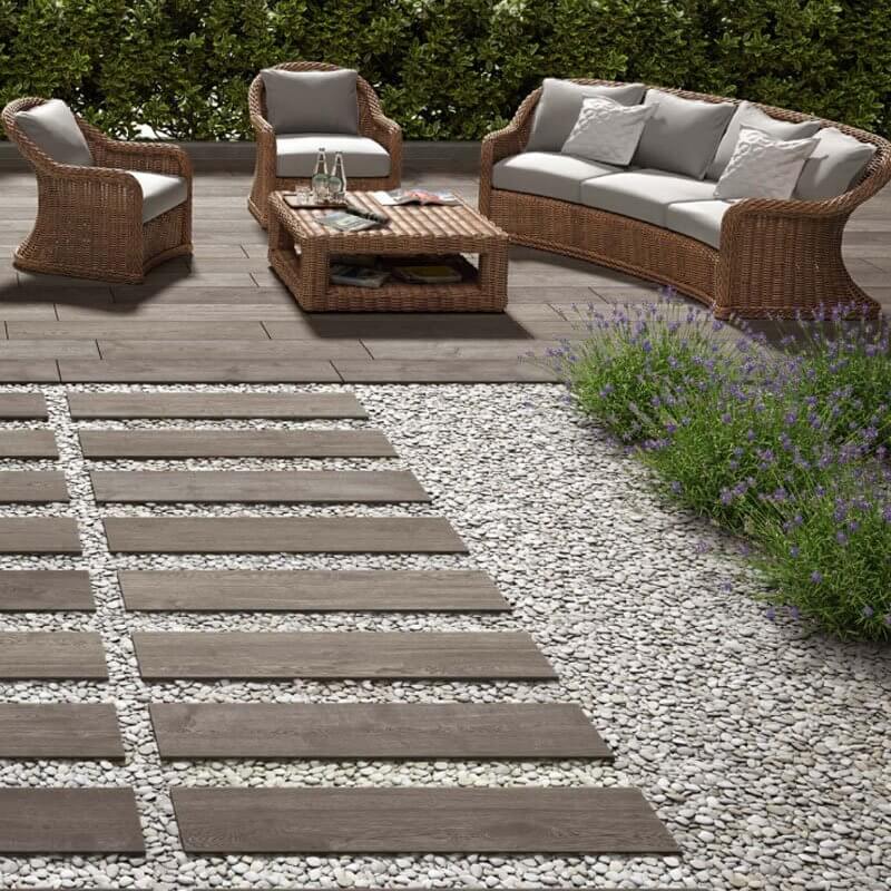 Gres Porcellanato Effetto Legno Rettificato Grip 30x120 20mm Greige Just Code - Gardenia Orchidea