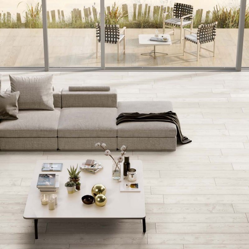 Gres Porcellanato Effetto Legno Rettificato Naturale 20x120 8.5mm White Just Code - Gardenia Orchidea
