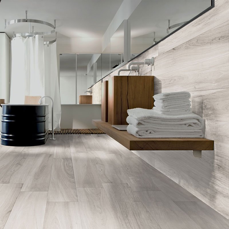 Gres Porcellanato Effetto Legno Rettificato Naturale 20x120 8.5mm White Just Color - Gardenia Orchidea