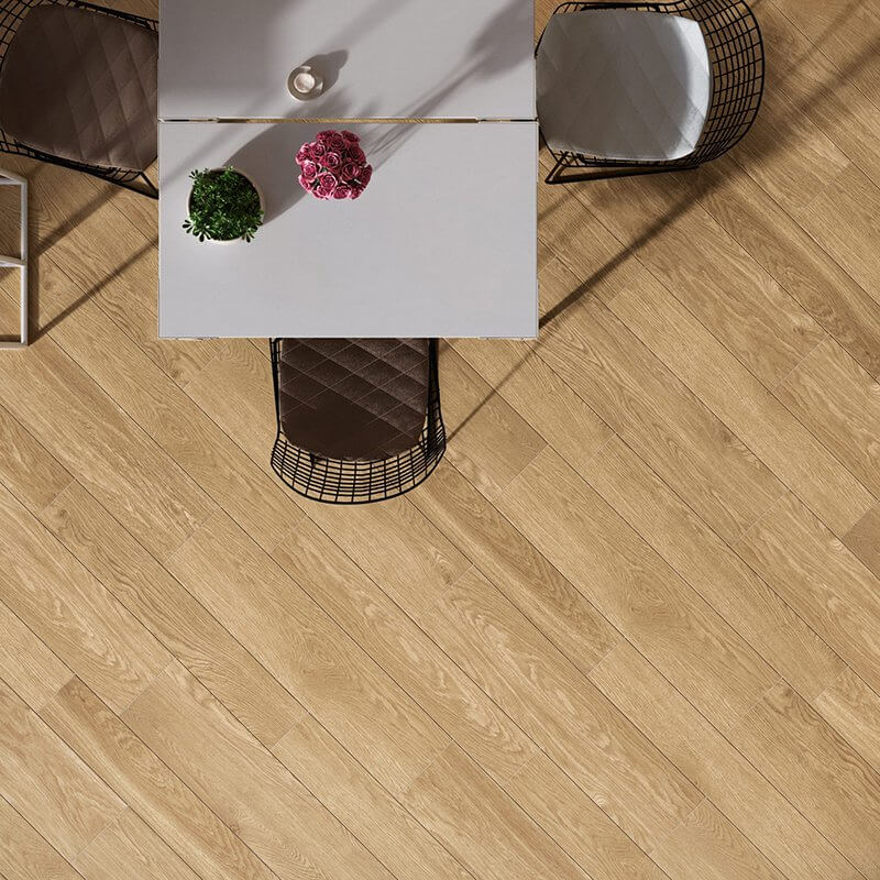 Natural Rectified Wood Effect Porcelain Stoneware 20x120 9.5mm Natural Oak - Herberia