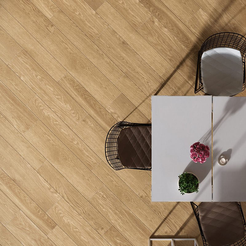 Natural Rectified Wood Effect Porcelain Stoneware 30x120 9.5mm Natural Oak - Herberia